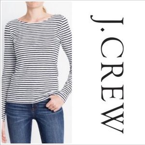 3/$25 J Crew boatneck top. Blue and cream stripes.